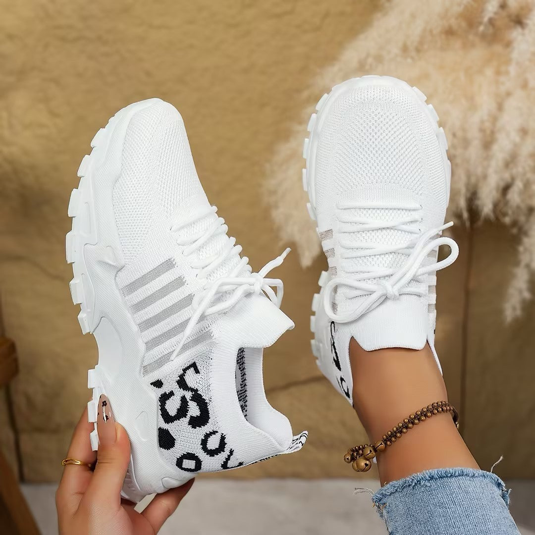 Women's Trainers with Cushioned Sole and Lace-Up Front