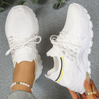 Women's Trainers with Cushioned Sole and Lace-Up Front