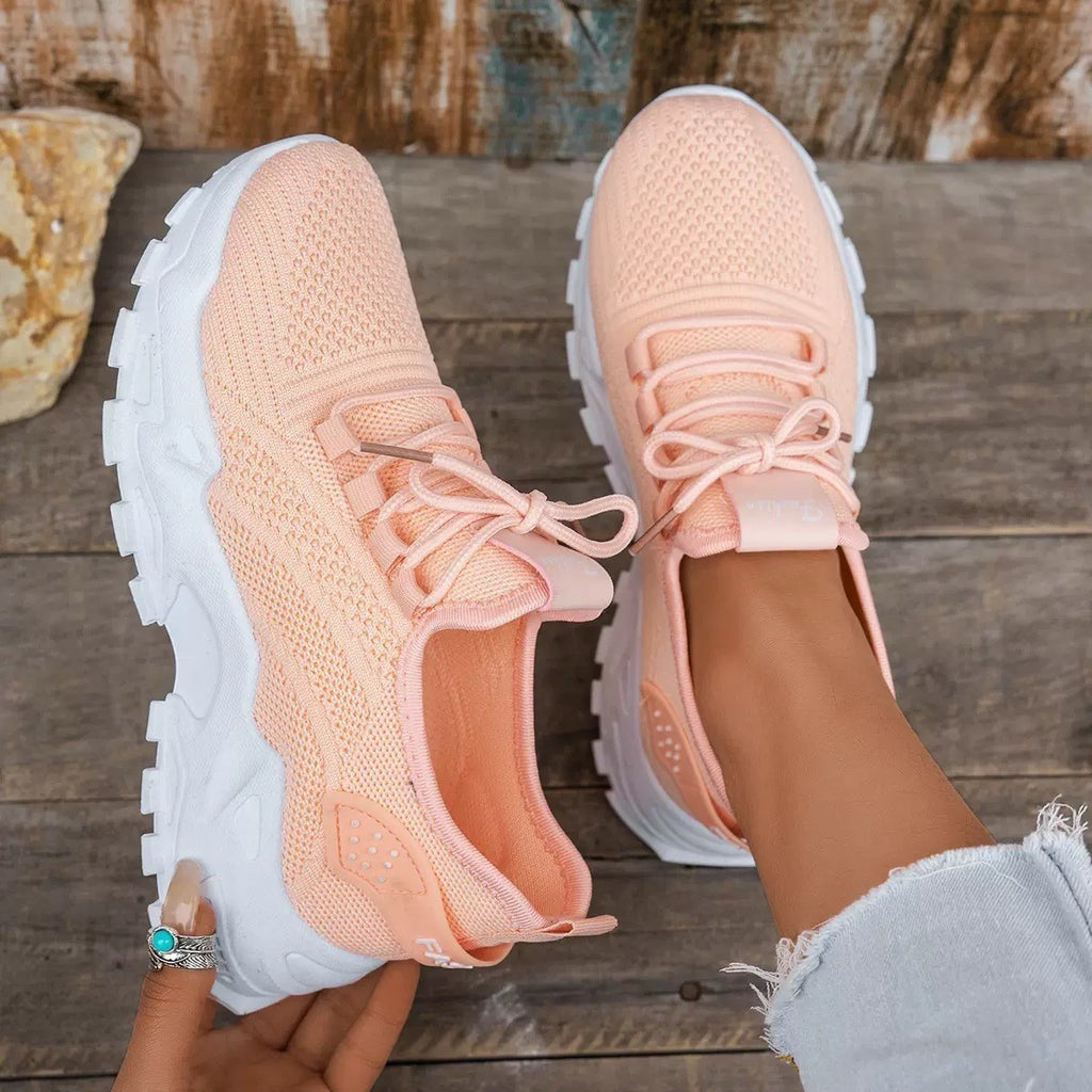 Women's Trainers with Cushioned Sole and Lace-Up Front