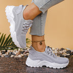 Women's Trainers with Cushioned Sole and Lace-Up Front