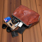 Women's Vintage Crossbody Bag with Kiss-Lock Closure