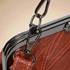 Women's Vintage Crossbody Bag with Kiss-Lock Closure