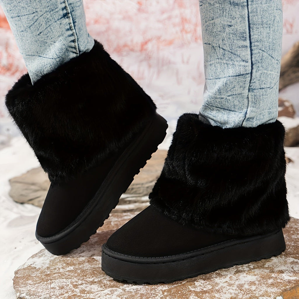 Women's Winter Boots with Plush Lining and Platform Sole