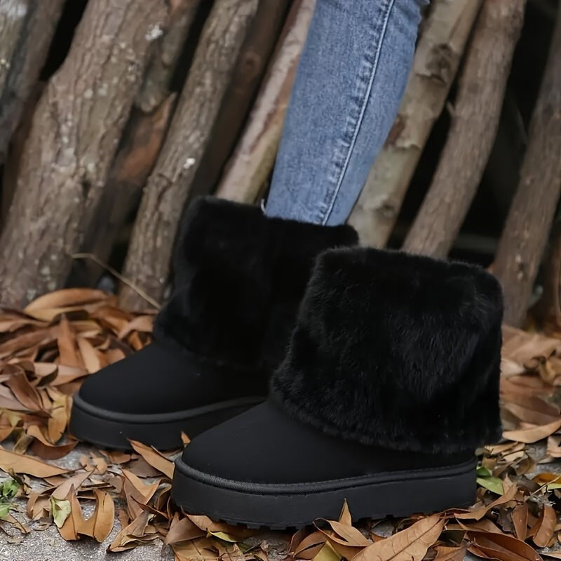 Women's Winter Boots with Plush Lining and Platform Sole